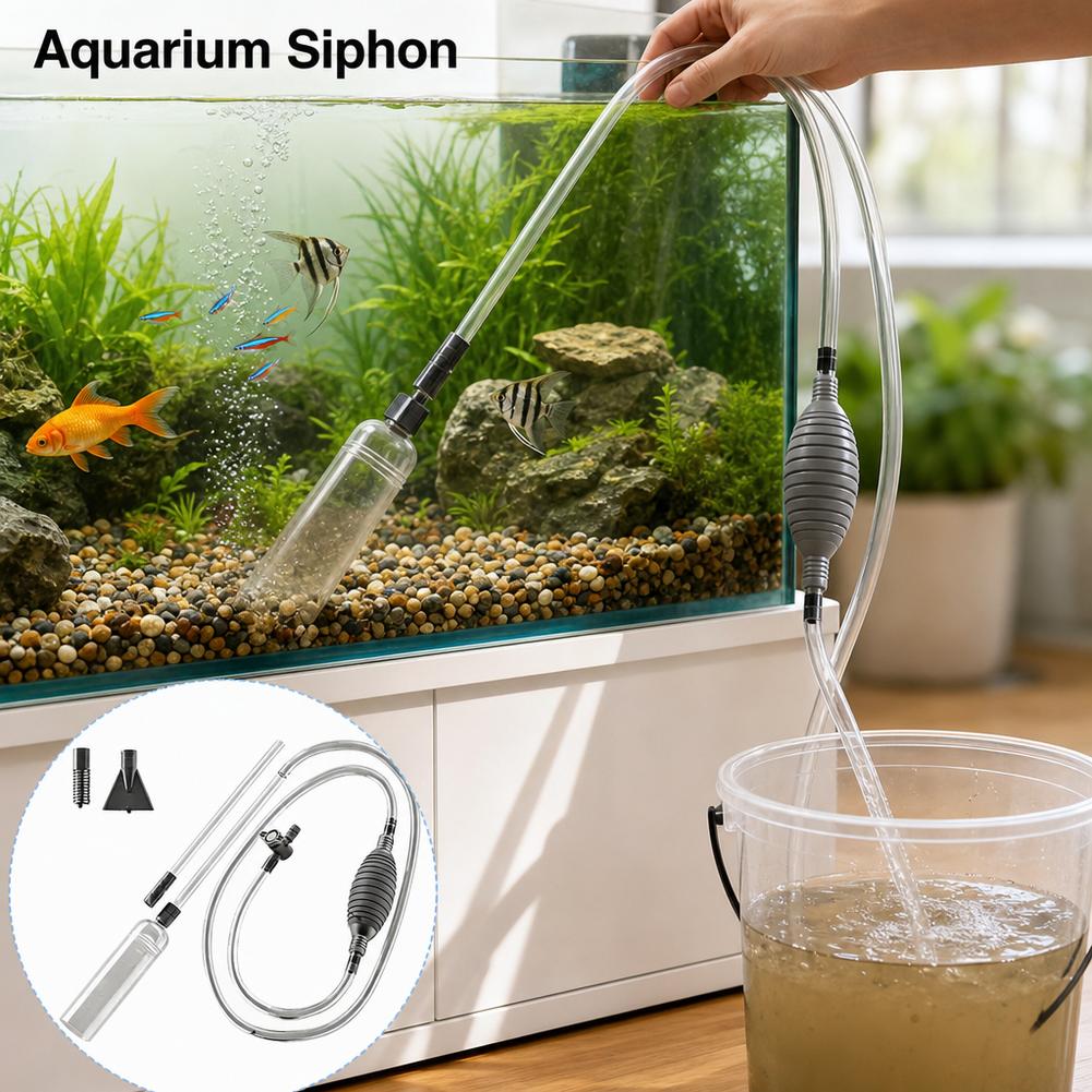 Manual Aquarium Siphon Fish Ta - огляд і ціна Cleaner Fish Aquarium